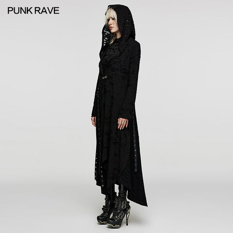 Asymmetrische Strickjacke mit Kapuze