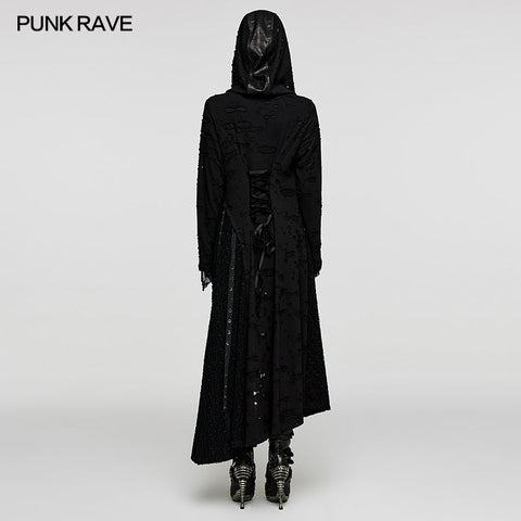 Asymmetrische Strickjacke mit Kapuze