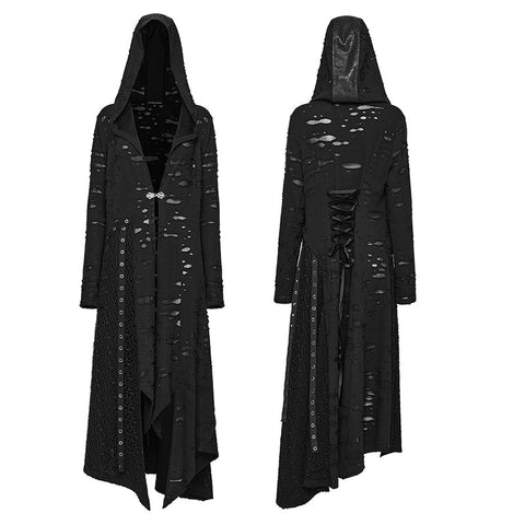 Asymmetrische Strickjacke mit Kapuze