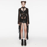 Lange Strickjacke mit Goth-Perspektive
