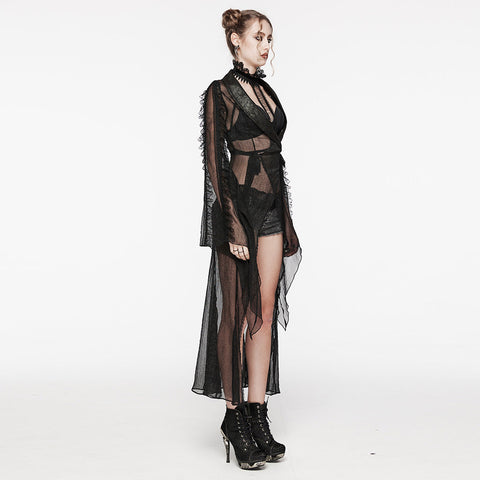 Lange Strickjacke mit Goth-Perspektive