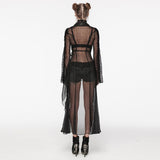 Lange Strickjacke mit Goth-Perspektive