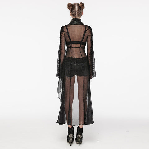 Lange Strickjacke mit Goth-Perspektive