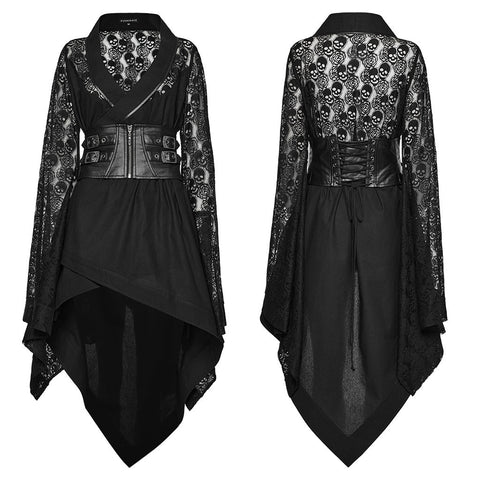 Punk-Totenkopf- und Rosen-Kimono