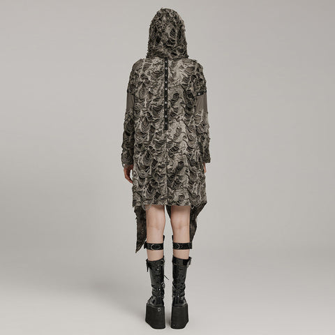 Wasteland Batik-Punk-Mantel im Used-Look