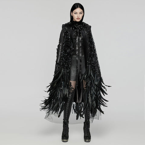 Dark Goth Wunderschöner Federumhang