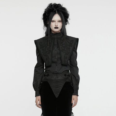 Retro-Gothic-Shirt mit breiter Schulter