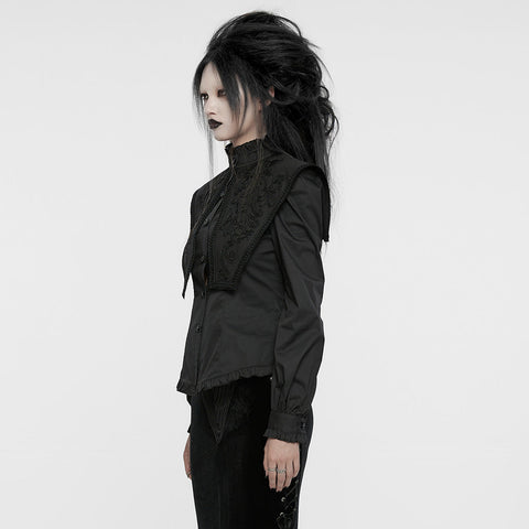 Retro-Gothic-Shirt mit breiter Schulter