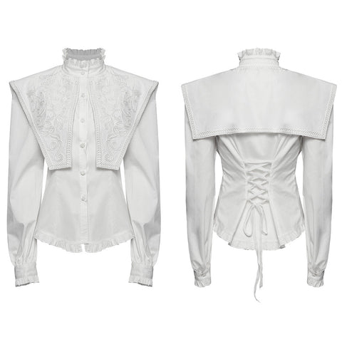 Retro-Gothic-Shirt mit breiter Schulter