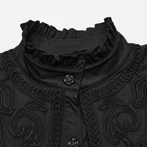 Retro-Gothic-Shirt mit breiter Schulter