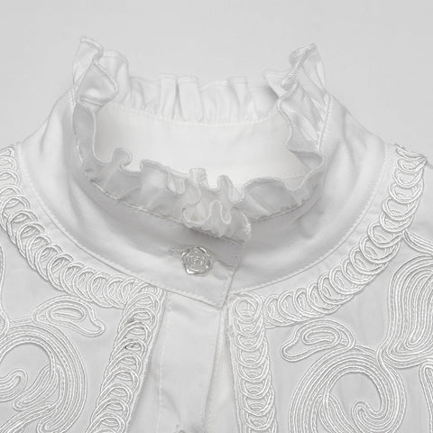 Retro-Gothic-Shirt mit breiter Schulter