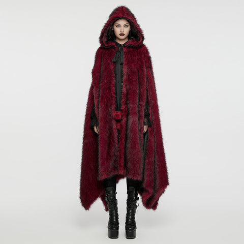 Goth Asymmetrischer Plüschumhang