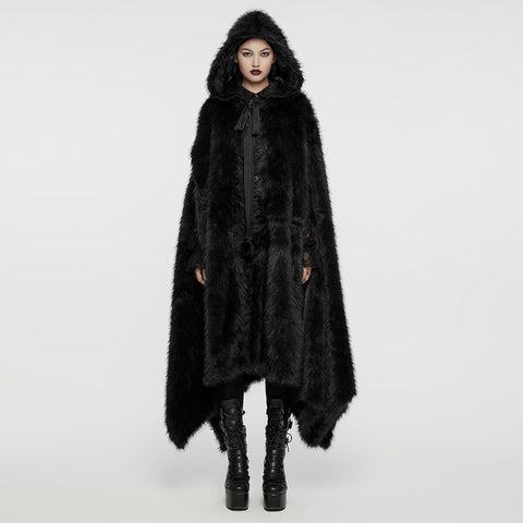 Goth Asymmetrischer Plüschumhang
