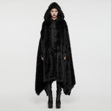 Asymmetrischer Gothic-Plüschumhang
