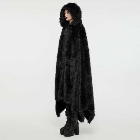 Goth Asymmetrischer Plüschumhang