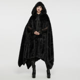 Asymmetrischer Gothic-Plüschumhang