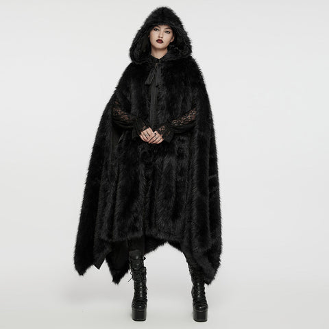Goth Asymmetrischer Plüschumhang