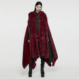 Asymmetrischer Gothic-Plüschumhang