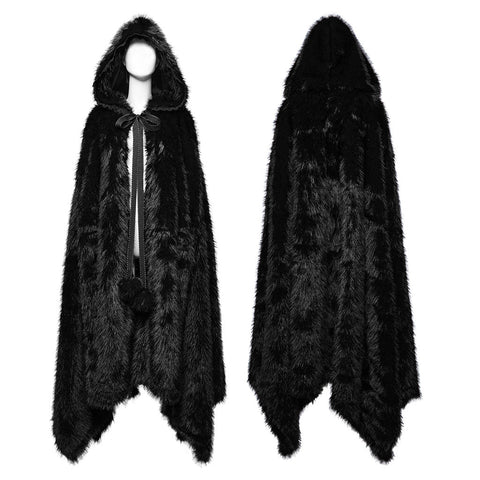 Goth Asymmetrischer Plüschumhang
