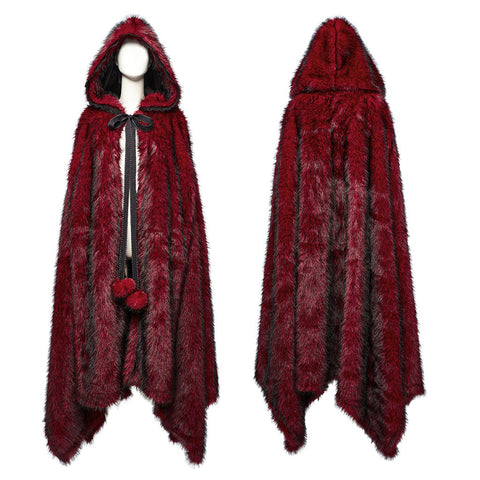 Goth Asymmetrischer Plüschumhang