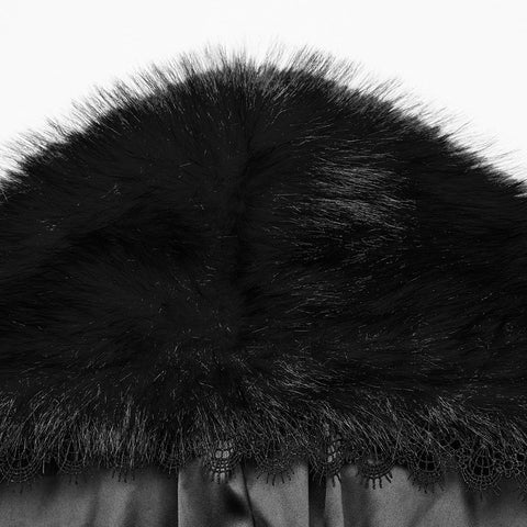 Goth Asymmetrischer Plüschumhang