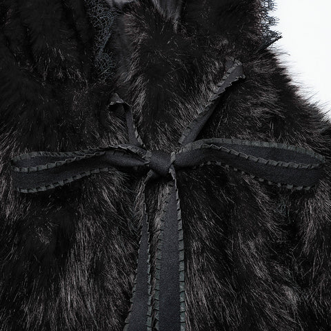 Goth Asymmetrischer Plüschumhang