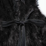 Asymmetrischer Gothic-Plüschumhang