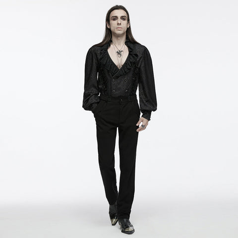 Jacquard-Hemd mit Rüschenkragen