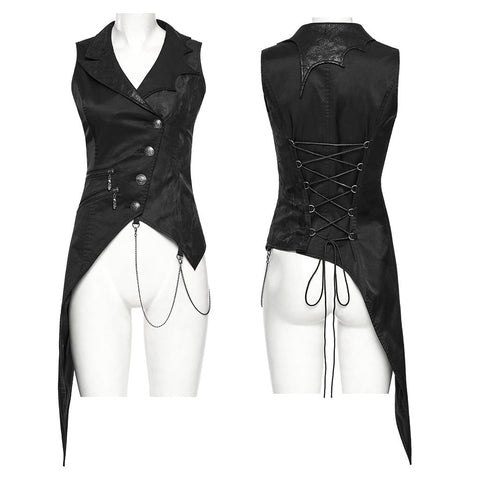 Dark Night Goth Asymmetrische Weste