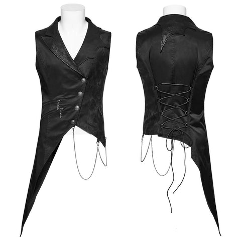 Dark Night Goth Asymmetrische Weste