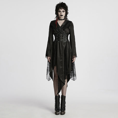 Goth asymmetrischer Revers-Kimono