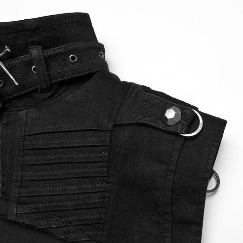 Punk-Jeansweste im ultrakurzen Schnitt