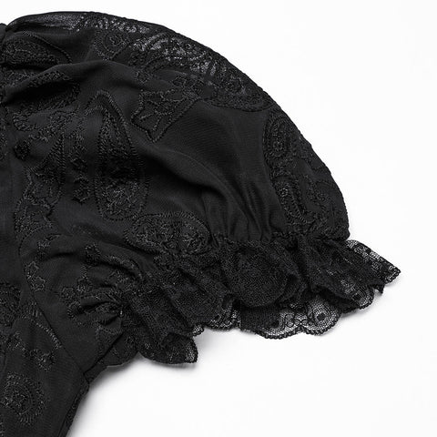 Gothic Wunderschönes Chiffonhemd