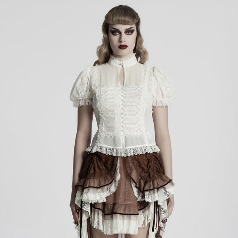 Gothic Wunderschönes Chiffonhemd