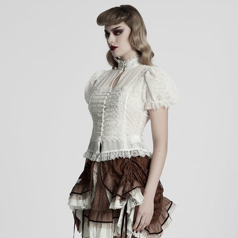Gothic Wunderschönes Chiffonhemd