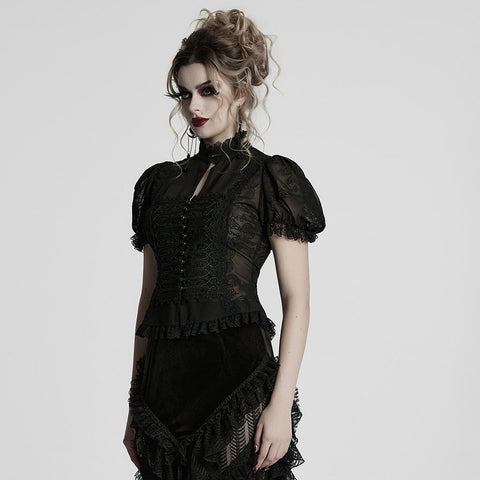 Gothic Wunderschönes Chiffonhemd