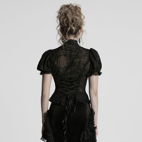 Gothic Wunderschönes Chiffonhemd