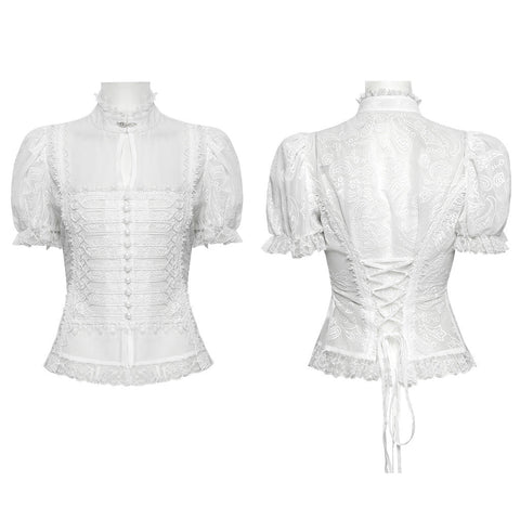 Gothic Wunderschönes Chiffonhemd