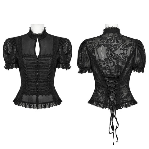 Gothic Wunderschönes Chiffonhemd