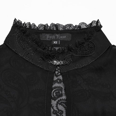 Gothic Wunderschönes Chiffonhemd
