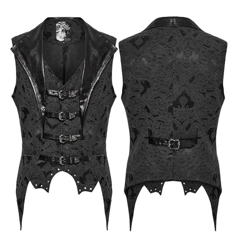 Gothic-Weste mit Jacquard-Revers