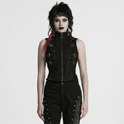 Weste mit Punk-Skelett-Silhouette