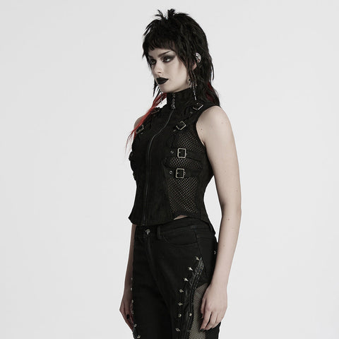 Weste mit Punk-Skelett-Silhouette