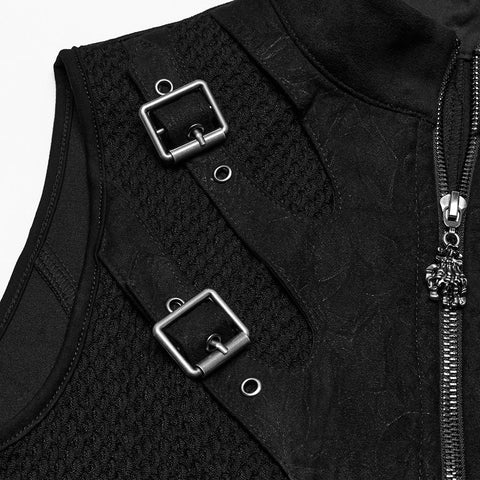 Weste mit Punk-Skelett-Silhouette