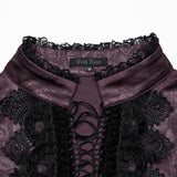 Gothic Stehkragen Dunkelrosa Hemd