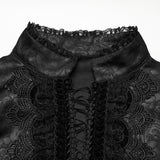Gothic Stehkragen Dunkelrosa Hemd