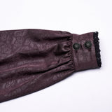 Gothic Stehkragen Dunkelrosa Hemd