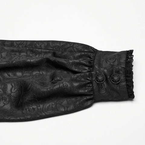Gothic Stehkragen Dunkelrosa Hemd