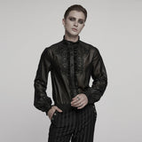 Gothic glänzendes Chiffon-Edelsteinhemd