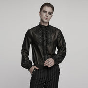 Gothic glänzendes Chiffon-Edelsteinhemd